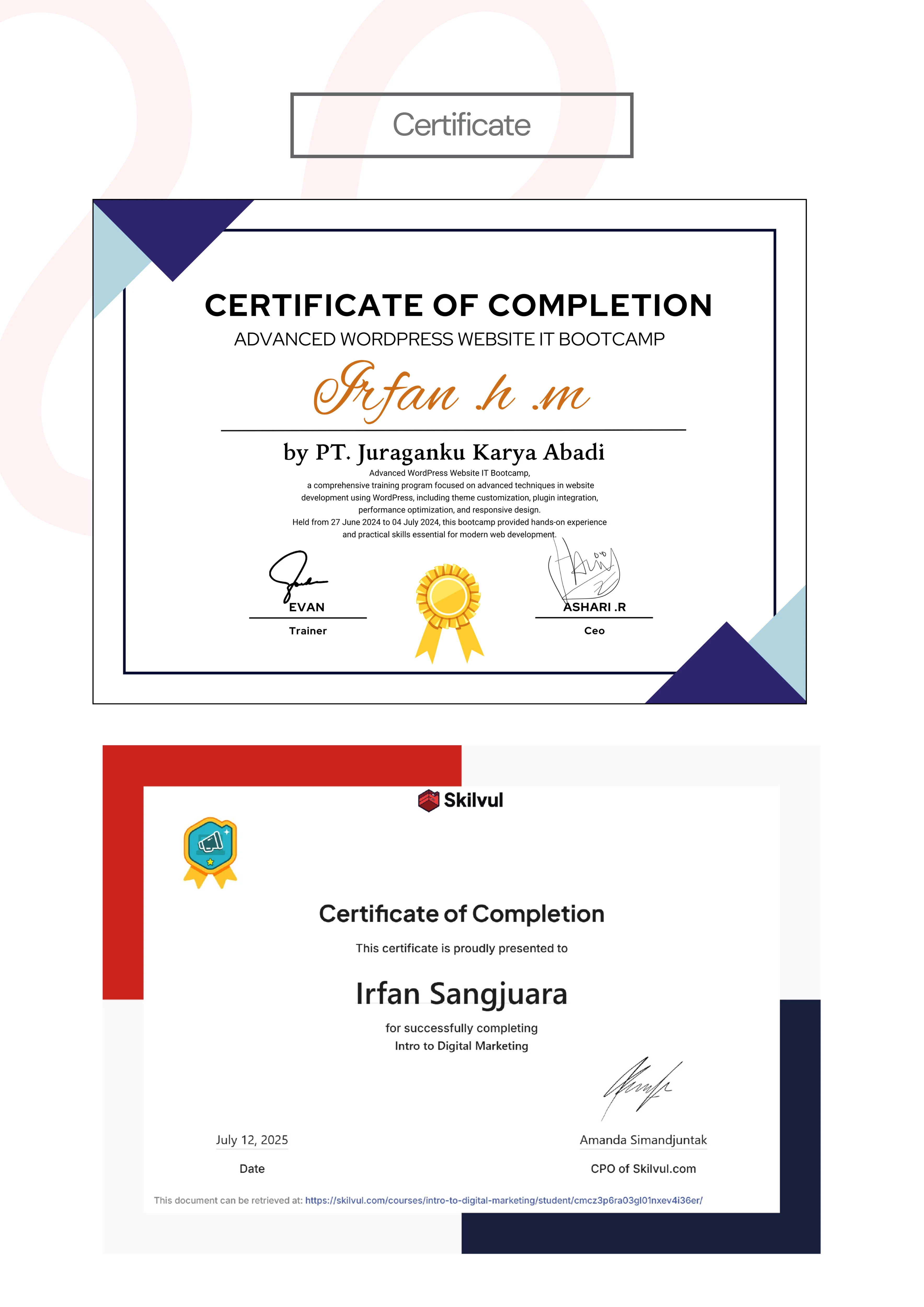Certificate 1