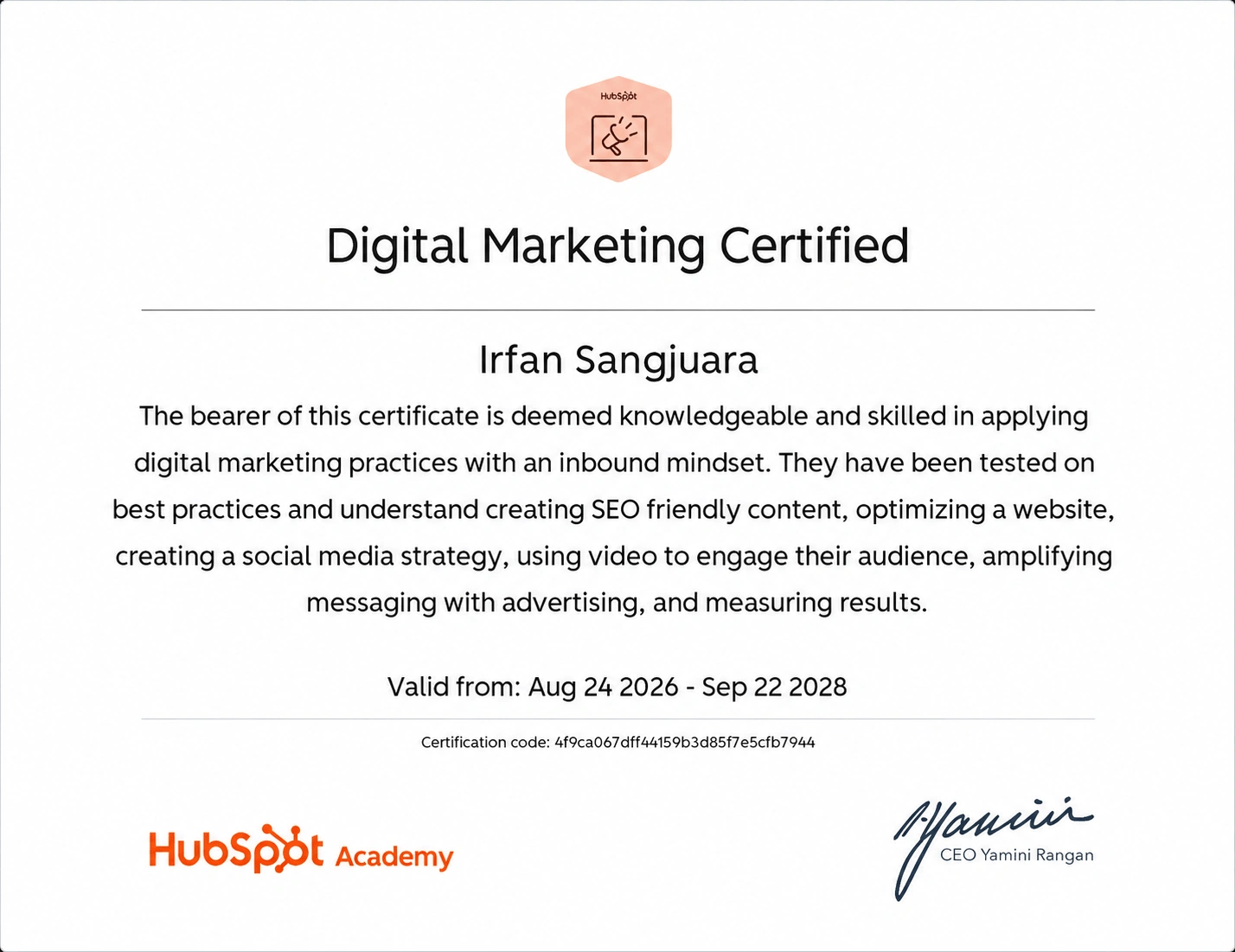 Sertifikat Digital Marketing